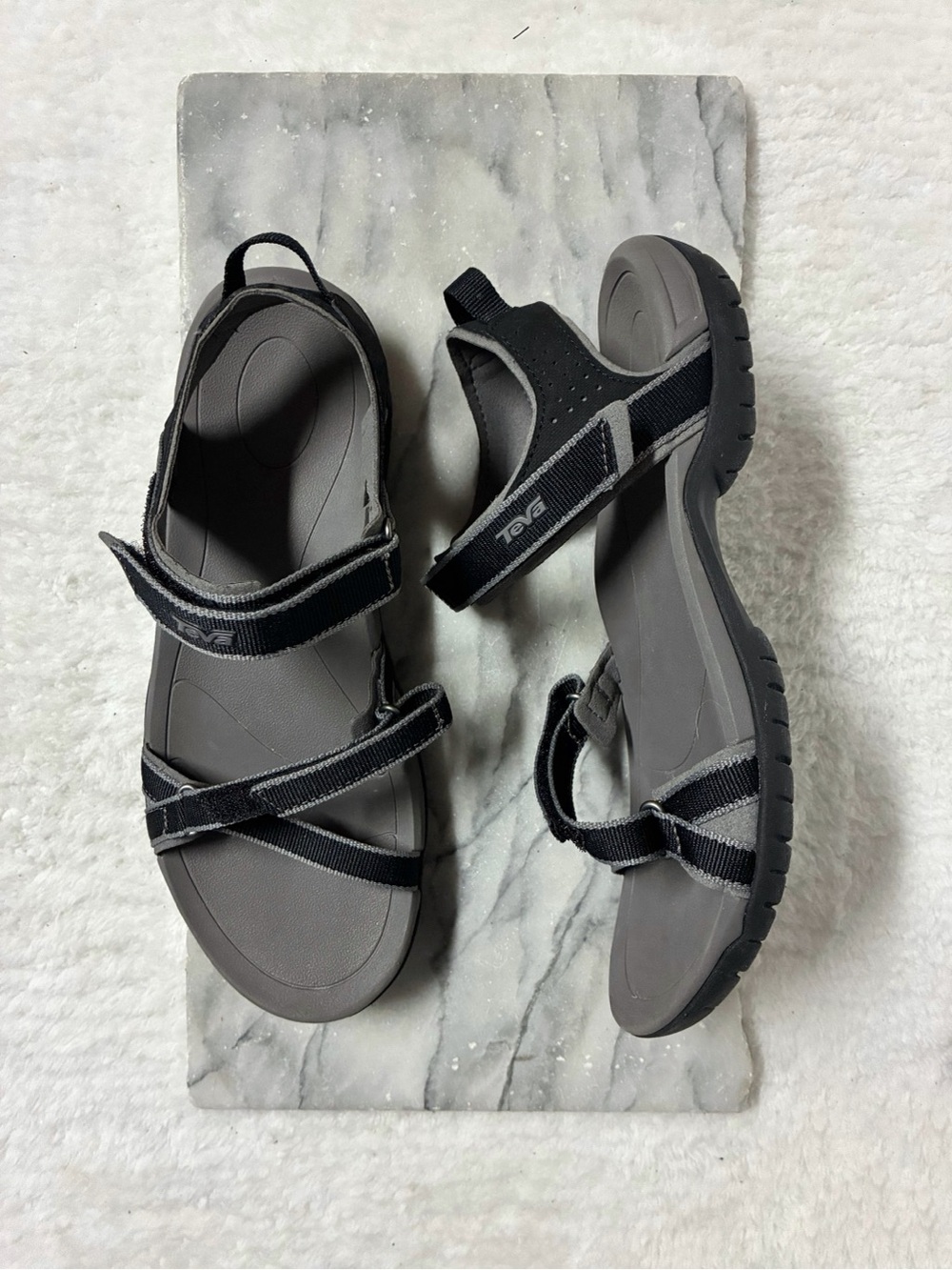 Teva Verra Sport Sandals Black & Grey Size 9 Womens Shoes